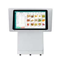 Mesin POS layar sentuh X86/Android 15.6 + 11.6 ", mesin pos dengan printer, sistem POS, register Tunai restoran -- HLY