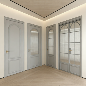 OPPOLIA Puerta de Madera Maciza de Estilo Francés Personalizada y Moderna para Casa o Villa, Puertas de Madera de Alta Resistencia con Acabado Lacado de Alto Brillo para Interiores - Product Image 3