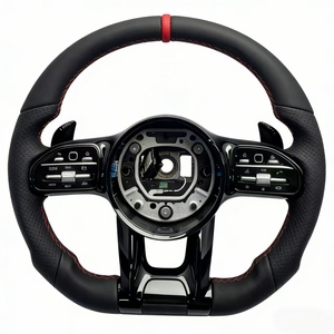 Volant de <span class=keywords><strong>voiture</strong></span>, modèle ancien mis à niveau vers le nouveau modèle, remplacement plug-and-play, cuir véritable, style AMG, compatible avec Benz AECSG - Product Image 4