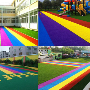 Taille personnalisée Intérieur Extérieur Tapis en plastique Tapis de gazon <span class=keywords><strong>synthétique</strong></span> Faux gazon artificiel multicolore - Product Image 5