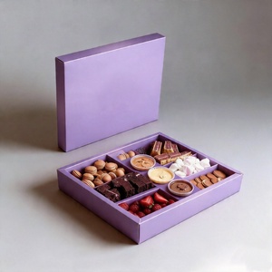 Boîte à collation en papier personnalisée avec logo <span class=keywords><strong>pour</strong></span> noix, desserts et traiteur, avec séparateur - Product Image 2