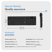 Clavier et souris sans fil haut de gamme Umila New Private 104 touches 2,4 GHz à membrane, ergonomique multifonctionnel avec bouton vocal