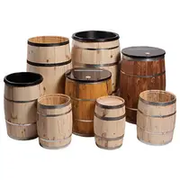 Oak Barrel Custom Logo Solid Oak Wooden Wine Barrel For Whiskey Rum Bourbon Tequila Beer