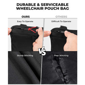 Sac de rangement arrière pour fauteuil roulant en plein air de grande capacité Sac de rangement multifonctionnel pour marcheur de réadaptation - Product Image 6
