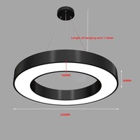 Lampes suspendues LED carrées de petite taille pour usage commercial, avec profil en aluminium, lampe de plafond ronde suspendue pour l'éclairage des gymnases et des bureaux