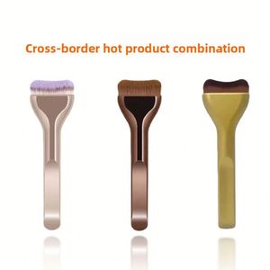 Petit pinceau plat ultra-fin en forme de langue pour fond de teint, manche en plastique, dissimulation sans trace, maquillage minimaliste - Product Image 1
