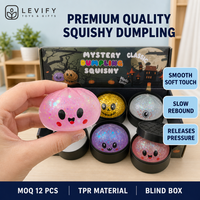 Boîte mystère Halloween Squishy en forme de boulette, en TPR, anti-stress, à presser, avec paillettes, pour apaiser les mains et la paix quotidienne au bureau