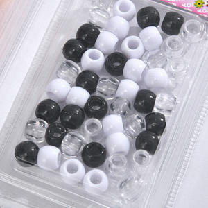 Cuentas transparentes de resina trenzada sucia, joyería decorativa, Anillo para el pelo sucio, traje DIY hecho a mano, accesorios para el cabello con agujero grande para mujeres y niños - Product Image 2