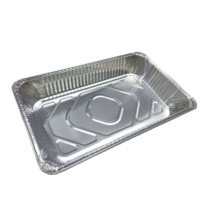 Conteneur alimentaire en aluminium pleine taille 525*325*78mm, compatible four, avec couvercle en aluminium, bac à vapeur profond, 9700ml, pour emballage alimentaire