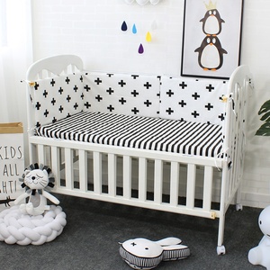 Bajo <span class=keywords><strong>Precio</strong></span> ajustable de 100% algodón orgánico del bebé cama cuna ropa de cama parachoques conjunto - Product Image 6