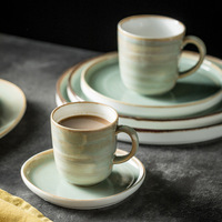 Ensemble d'assiettes en céramique Kingze Vintage Glaze 4/6,5/8/8,25/10/11,25 pouces, vaisselle de restaurant personnalisable