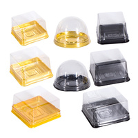 Rond clair fromage crème glacée gâteau aux fruits mousse boîte d'emballage conteneur transparent boîte d'emballage en plastique pour animaux de compagnie avec couvercle