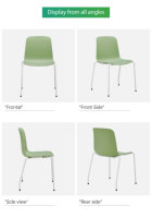 Chaise en plastique polyvalente pour bureau, école, hôpital, clinique, bibliothèque, réception, salle d'attente des visiteurs, solution de siège colorée