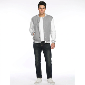 FINER THREADS Chaqueta Bomber Universitaria de Béisbol Personalizada Negra 100% Algodón para Hombre, Estilo Urbano de Invierno con Cuello Alto - Product Image 1