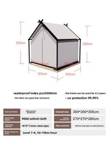 <span class=keywords><strong>Tente</strong></span> <span class=keywords><strong>de</strong></span> <span class=keywords><strong>camping</strong></span> durable, imperméable, spacieuse, une chambre, intérieur en coton, installation rapide, pour un <span class=keywords><strong>camping</strong></span> familial confortable - Product Image 5