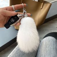 Porte-clés en fourrure de renard pour sac à main féminin