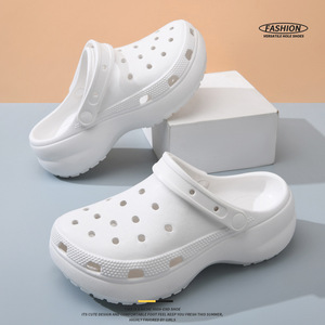 Zuecos para Mujer, Sandalias de Plataforma con Suela Gruesa, Transpirables, Antideslizantes, para Exteriores y Playa, en Blanco, Negro, Caqui y Polvo de Cuarzo, Tallas 35-45 - Product Image 1