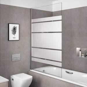Pantalla de <span class=keywords><strong>bañera</strong></span> sin marco de varios tamaños, <span class=keywords><strong>Panel</strong></span> de ducha de vidrio templado transparente con sello antifugas, divisor de baño moderno - Product Image 4
