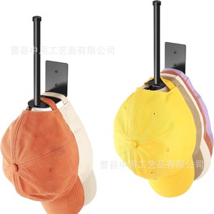 Wall Mounted Baseball Cap <b>Hook</b> <b>Black</b> Powder Coated Heavy Duty Storage Rack For Hat Display - Product Image 1