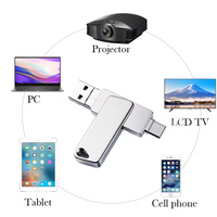 HEYBINGO Clé USB Métallique 4-en-1 avec Fonction OTG USB 3.0/2.0 Capacité 128 Go-2 To Logo Gravé au Laser 32 Go Intégré Nouveau Type de Cryptage USB Type-C