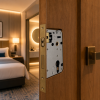 Loquet tubulaire moderne et durable en laiton et acier avec plaque frontale 58x50mm, verrou silencieux anti-effraction en alliage de zinc pour porte de chambre et salle de bain