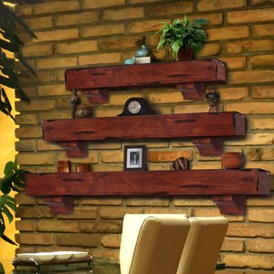 Étagère de <span class=keywords><strong>cheminée</strong></span> en pin Shenandoah, 60 pouces, style rustique, bois vieilli moyen, pour mur de <span class=keywords><strong>cheminée</strong></span> - Product Image 6