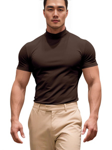 <b>Men's</b> Summer Casual Base T-Shirt Slim Fit Short Sleeve Wholesale Customizable Sports <b>Tops</b> - Product Image 3