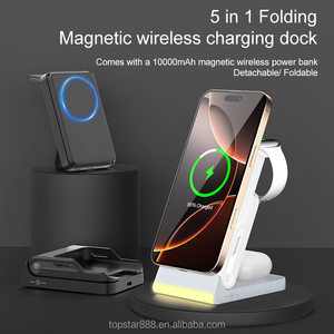<span class=keywords><strong>2025</strong></span> Mới Nhất 5 Trong 1 Sạc Không Dây Ánh Sáng Ban Đêm 10000MAh Có Thể Tháo Rời Ngân Hàng Điện Gấp Từ Không Dây Sạc Dock 3 Trong 1 - Product Image 2