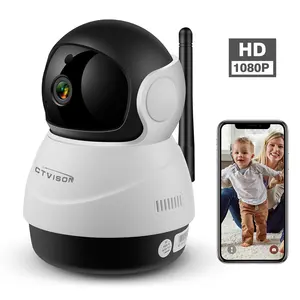 Besder — caméra de surveillance intérieure PTZ IP WiFi HD 1080P, dispositif de sécurité sans fil, avec Vision nocturne infrarouge, audio bidirectionnel, accès à distance