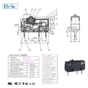 مفتاحات صغيرة كهربائية IP67 للمثلجات والحواف والثلاجات، مفتاحات صغيرة كهربائية مقاومة للماء بمستوى سريع 5A 3A 250V 48V SPDT - Product Image 2