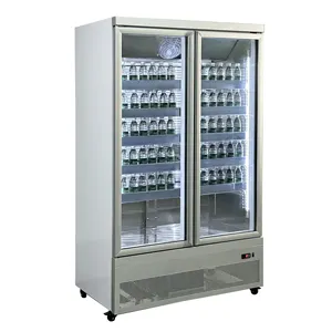 Tủ lạnh trưng bày đồ uống thương mại với cửa kính cho IRAQ