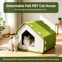 Maison acoustique pour chat en feutre PET, absorbant le son, en fibre de polyester écologique, pour intérieur, maison, animalerie, vente en gros