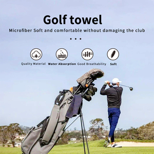 Serviette de golf gaufrée en microfibre rectangle magnétique vierge avec broderie personnalisée personnalisée - Product Image 5