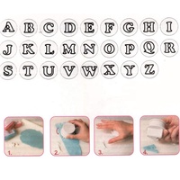 Moule à découper en forme de lettres et de chiffres de l'alphabet pour gâteaux, biscuits, décoration de pâtisserie, moule à biscuits à ressort, 26 lettres petites et petites