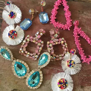 2020 de Metal brillante resinas de borla, México pendientes nueva Rosa cuelgan gota pendientes para las mujeres de ashion joyería