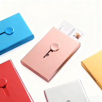 Tarjetero de Visita Personalizado con Logotipo, Deslizante Automático, Portátil, de Aleación de Zinc, Color Personalizado, Regalo Empresarial