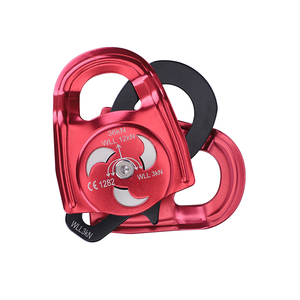 Di alta qualità scalata in alluminio doppio puleggia con piastra di salvataggio puleggia 36kN rosso puleggia singola puleggia doppia - Product Image 4