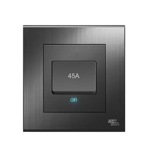 ARTDNA厨房热水器45A DP双极带发光二极管指示器家用墙壁开关