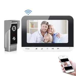 Akıllı ev wifi 4 tel görüntülü kapı telefonu interkom visiophone filaire video interkom sonnettes video sistemi