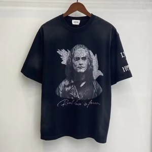 เสื้อยืดโอเวอร์ไซส์ผู้ชาย GRAILZ แขนสั้น สไตล์สตรีท คอกลม แต่งขอบตัดกัน พิมพ์ลายตัวอักษร ผ้าเจอร์ซีย์คอตตอน - Product Image 5
