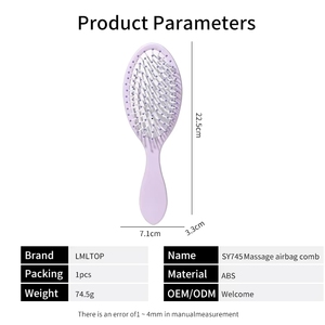 Nuovo Arrivo Spazzola per Capelli con Logo Personalizzato, Design con Ventole, per Massaggio del Cuoio Capelluto, in Plastica Morbida con Airbag, per Ragazze, con Resilienza - Product Image 5