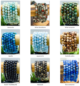 <span class=keywords><strong>Prix</strong></span> usine à la mode 8mm rond Chakra cristal Quartz pierres précieuses Bracelet boule forme améthyste pierre perles mode perlé Bracelets - Product Image 2
