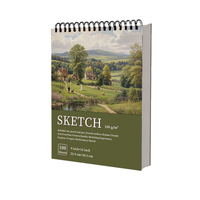 Cuaderno de Dibujo Personalizable con Cubierta Impresa Vintage, Encuadernado en Espiral, Ecológico, 100 Páginas A4, para Artistas y Estudiantes de Diseño