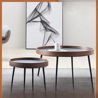 Table d'appoint en cèdre et fer à 3 pieds, meubles de maison, style industriel, table basse, salon, balcon, table ronde