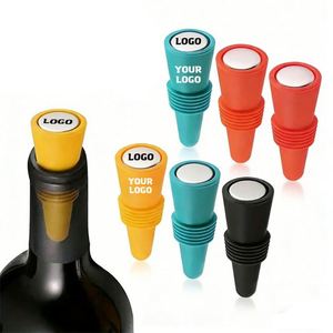 Tapón de Botella de Vino Personalizado Creativo de Acero Inoxidable de Grado Alimenticio con Silicona a Prueba de Fugas y Logotipo - Product Image 1