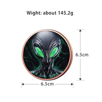 5 Oz .999 Saf Bakır Yuvarlak Uzaylı UFO Renkli Yuvarlak Madeni Para Çift Taraflı Bilim Kurgu Koleksiyonluk Bakır Madalya Özel Hediyelik Eşya 5oz Madeni Para
