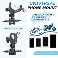 Dudukan Ponsel Universal untuk Stang Motor Sepeda, Penjepit Rotasi 360 Derajat untuk Treadmill, Golf Cart, Sepeda Statis, Ukuran 4-6.5 Inci