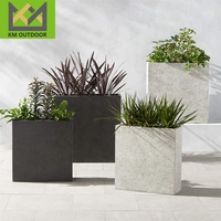 Kingmake Pots de fleurs modernes de haute qualité en argile et ciment Grands pots en béton Pots de balcon et de cour pour grandes plantes de jardin