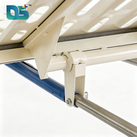 Lit médicalisé manuel réglable en clinique, 3 fonctions, avec rails latéraux en alliage d'aluminium pliables, manivelles en ABS, capacité de charge 160 kg