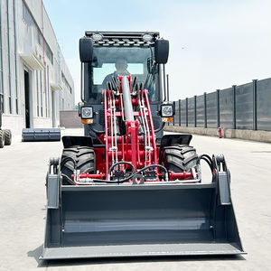 Экономичный мини-колесный погрузчик 0,9 т с дизельным двигателем, закрытой кабиной и широкими шинами для европейского небольшого проектного погрузчика - Product Image 5